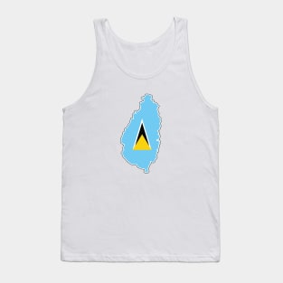 St Lucia Flag and Map Tank Top